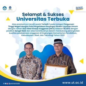 UT kembali meraih posisi Terbaik I Kinerja Anggaran pada kategori PTN dengan Pola Pengelolaan Keuangan BLU.