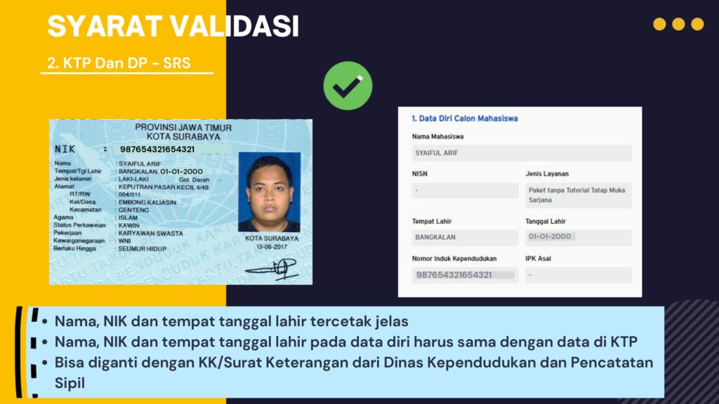 Berkas pendaftaran di UT yang benar
