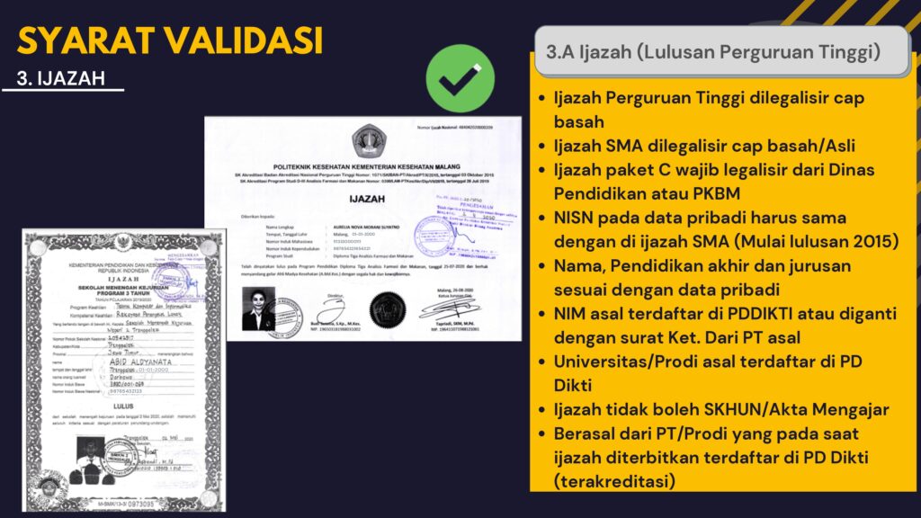 Berkas pendaftaran di UT yang benar