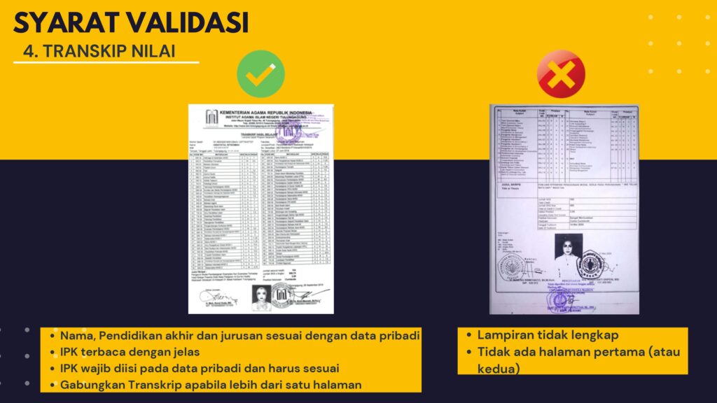 Berkas pendaftaran di UT yang benar