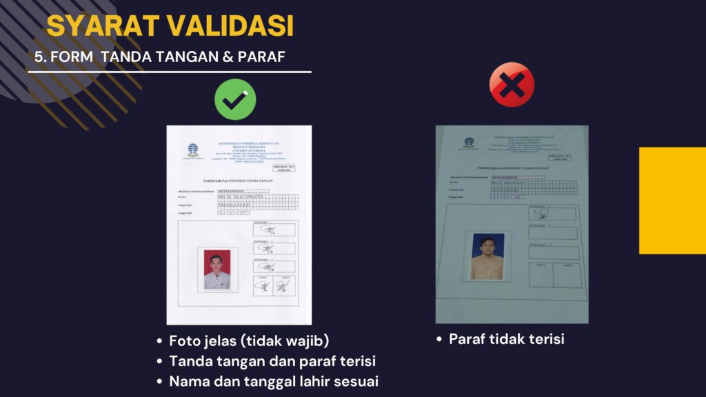 Berkas pendaftaran di UT yang benar