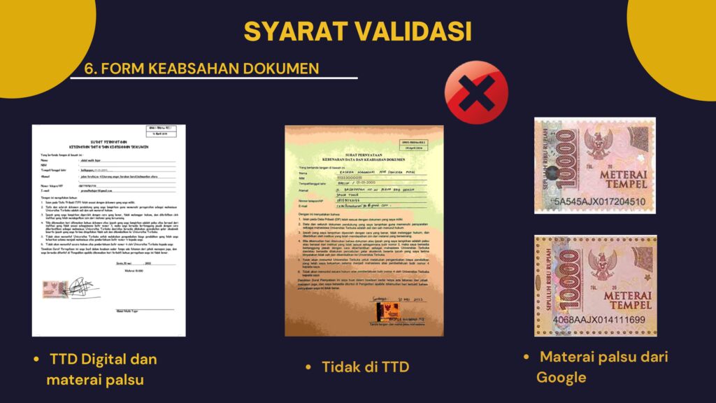 Berkas pendaftaran di UT yang benar