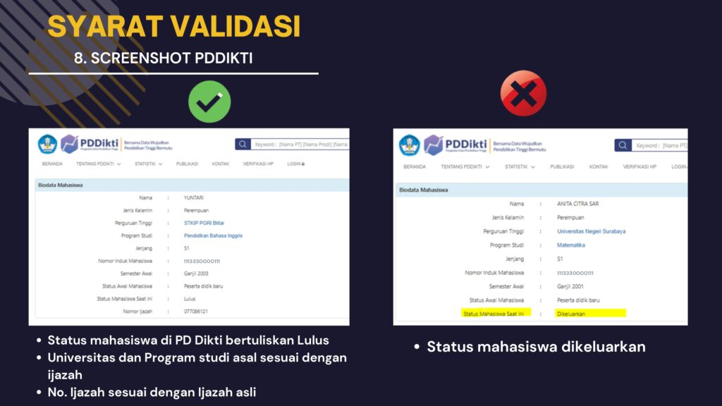 Berkas pendaftaran di UT yang benar